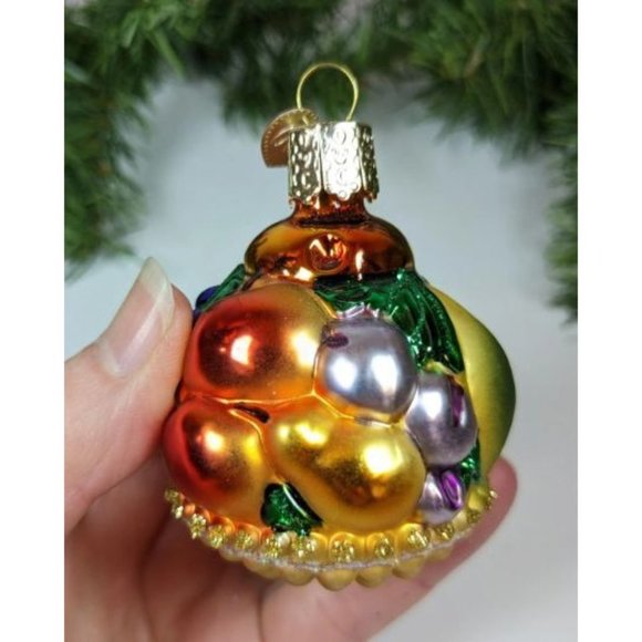 Retired Old World Christmas Fruit Basket Ornament - Picture 5 of 7